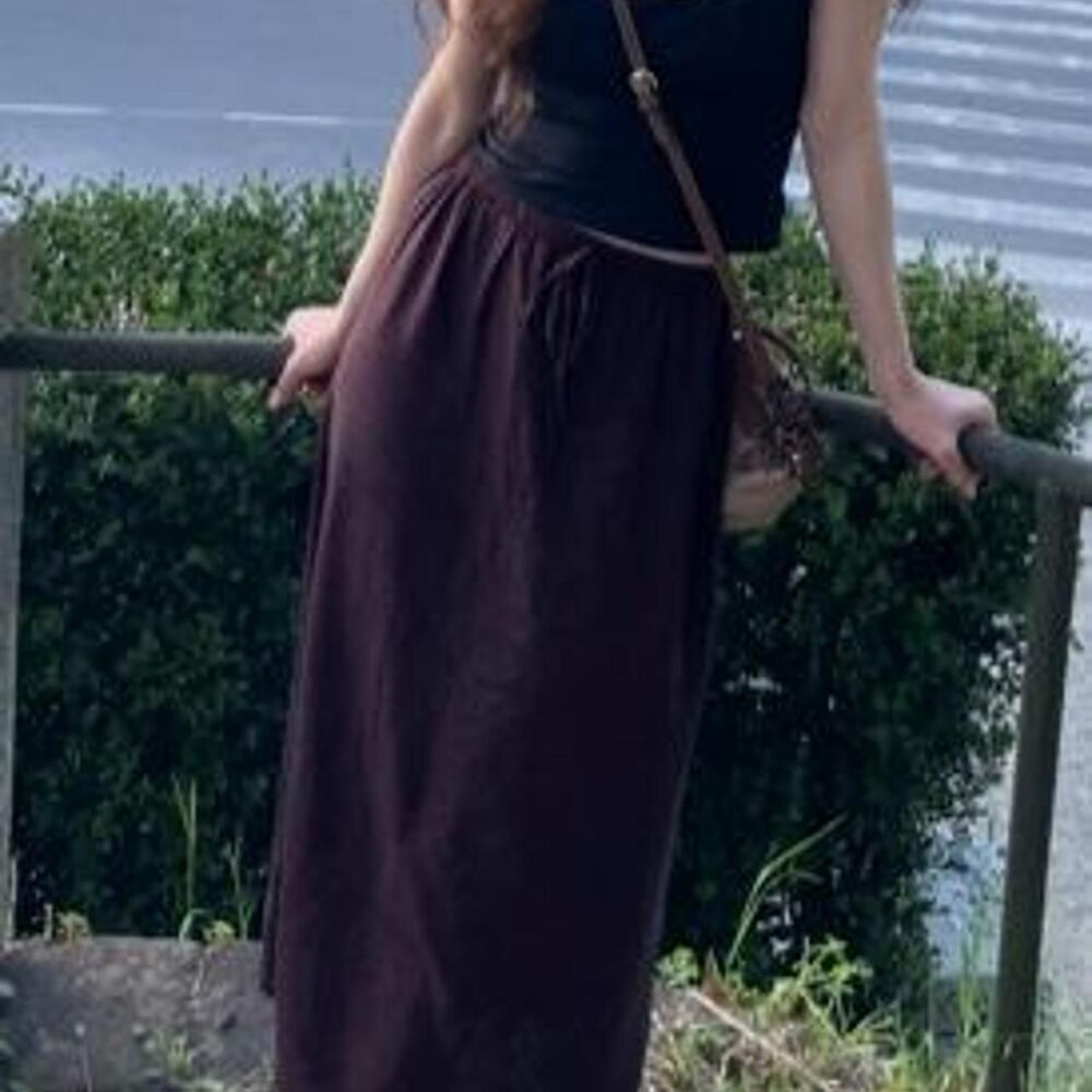H-m Women's Brown and Burgundy Skirt